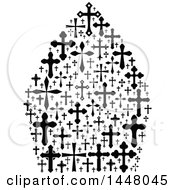 Clipart Of A Black And White Vatican Pope Mitre Hat Made Of Crosses Royalty Free Vector Illustration by Vector Tradition SM