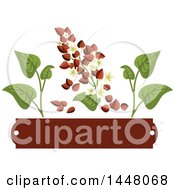 Clipart Of A Buckwheat Seed And Leaf Over A Blank Tag Design Royalty Free Vector Illustration by Vector Tradition SM