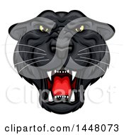 Poster, Art Print Of Vicious Black Panther Big Cat Mascot Face