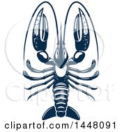 Clipart Of A Navy Blue Lobster Royalty Free Vector Illustration by Vector Tradition SM