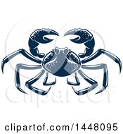 Clipart Of A Navy Blue Crab Royalty Free Vector Illustration