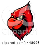 Grinning Red Cardinal Mascot Head