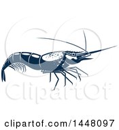 Poster, Art Print Of Navy Blue Shrimp