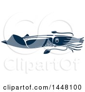 Clipart Of A Navy Blue Squid Royalty Free Vector Illustration