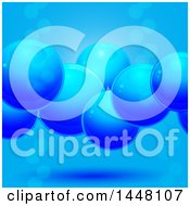 Poster, Art Print Of Background Of 3d Blue Bubbles Or Spheres