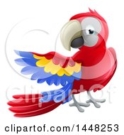 Poster, Art Print Of Scarlet Macaw Parrot Presenting To The Left