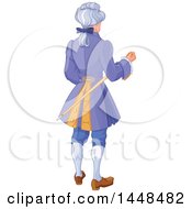 Clipart Of A Rear View Of A Gentleman In Purple Royalty Free Vector Illustration