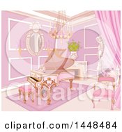 Poster, Art Print Of Pink Piano In A Palace Music Room