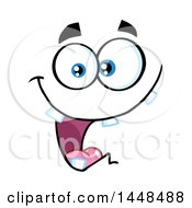 Clipart Of A Happy Silly Face With Teeth Royalty Free Vector Illustration