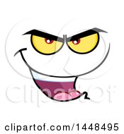 Clipart Of A Grinning Evil Face Royalty Free Vector Illustration
