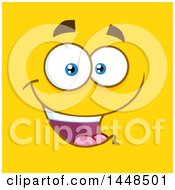Poster, Art Print Of Happy Face On Yellow