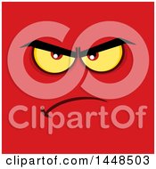 Clipart Of A Mad Face On Red Royalty Free Vector Illustration