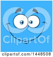 Poster, Art Print Of Happy Face On Blue