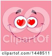 Poster, Art Print Of Loving Face With Heart Eyes On Pink