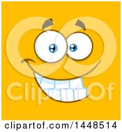 Poster, Art Print Of Grinning Face On Orange