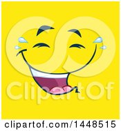 Clipart Of A Laughing And Crying Face On Yellow Royalty Free Vector Illustration