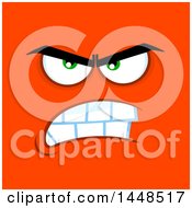 Clipart Of A Mean Face On Red Royalty Free Vector Illustration
