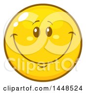 Clipart Of A Cartoon Happy Smiley Face Emoji Royalty Free Vector Illustration