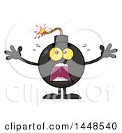 Poster, Art Print Of Cartoon Screaming Bomb Mascot Character With Legs And Arms