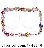 Poster, Art Print Of Rectangular Frame Of Colorful Daisy Flowers