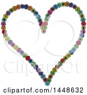 Clipart Of A Heart Formed Of Colroful Daisy Flowers Royalty Free Vector Illustration
