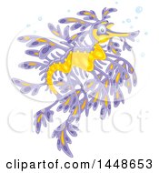 Poster, Art Print Of Purple And Yellow Leafy Seadragon