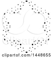 Clipart Of A Black And White Hand Drawn Star Frame Of Dots Royalty Free Vector Illustration