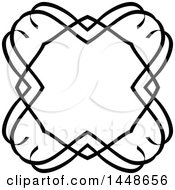 Clipart Of A Black And White Hand Drawn Frame Royalty Free Vector Illustration
