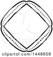 Clipart Of A Black And White Hand Drawn Diamond Shaped Frame Royalty Free Vector Illustration