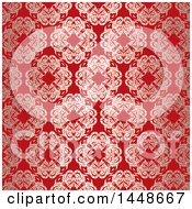 Poster, Art Print Of Red Ornate Floral Pattern Background