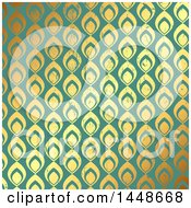 Poster, Art Print Of Distressed Ornate Gold And Green Pattern Background