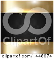Poster, Art Print Of Background Of Golden Metal And A Black Perforated Frame