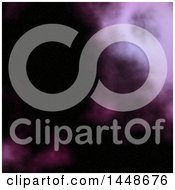 Clipart Of A Purple Nebula And Night Sky Royalty Free Illustration