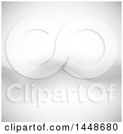 Clipart Of A Grayscale Background Of A Wave Of Halftone Dots Royalty Free Vector Illustration