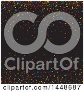 Clipart Of A Background Of Colorful Confetti On Black Royalty Free Vector Illustration