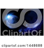 Clipart Of A Background Of 3d Fictional Planets And Nebula Royalty Free Illustration