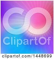 Clipart Of A Blurred Abstract Pink Purple And Blue Burst Background Royalty Free Vector Illustration