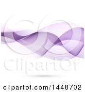 Poster, Art Print Of Background Of Purple Waves On Shaded White