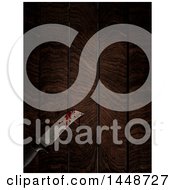 Poster, Art Print Of 3d Blood Stained Knife On A Wood Table
