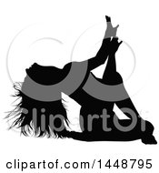 Clipart Of A Black Silhouetted Sexy Woman Dancing Royalty Free Vector Illustration