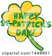 Poster, Art Print Of Four Leaf Clover Shamrock And Happy St Patricks Day Greeting