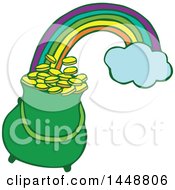 Poster, Art Print Of St Patricks Day Pot Of Leprechauns Gold At The End Of A Rainbow