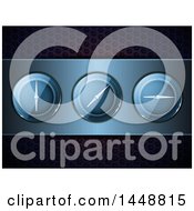 Clipart Of A Panel Of 3d Dials Over Perforated Metal Royalty Free Vector Illustration