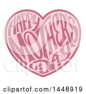 Clipart Of A Two Toned Love Heart With Happy Mothers Day Text Inside Royalty Free Vector Illustration by AtStockIllustration