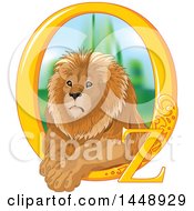 Male Lion Resting In A Golden Oz Frame