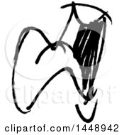 Clipart Of A Black And White Doodle Sketched Male Mouth Royalty Free Vector Illustration by yayayoyo