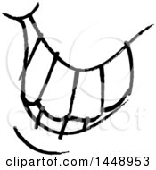 Clipart Of A Black And White Doodle Sketched Male Mouth Royalty Free Vector Illustration
