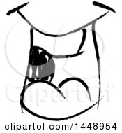 Poster, Art Print Of Black And White Doodle Sketched Male Mouth