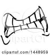 Clipart Of A Black And White Doodle Sketched Male Mouth Royalty Free Vector Illustration