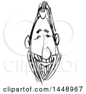 Poster, Art Print Of Black And White Doodle Sketched Male Face